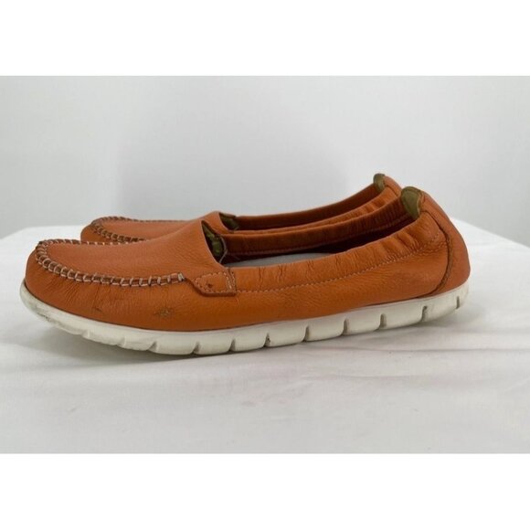 SAS Sunny Slip on Loafer Orange Leather Comfort Shoe Womens Sz 8.5 M Flat Mocca - Picture 7 of 12